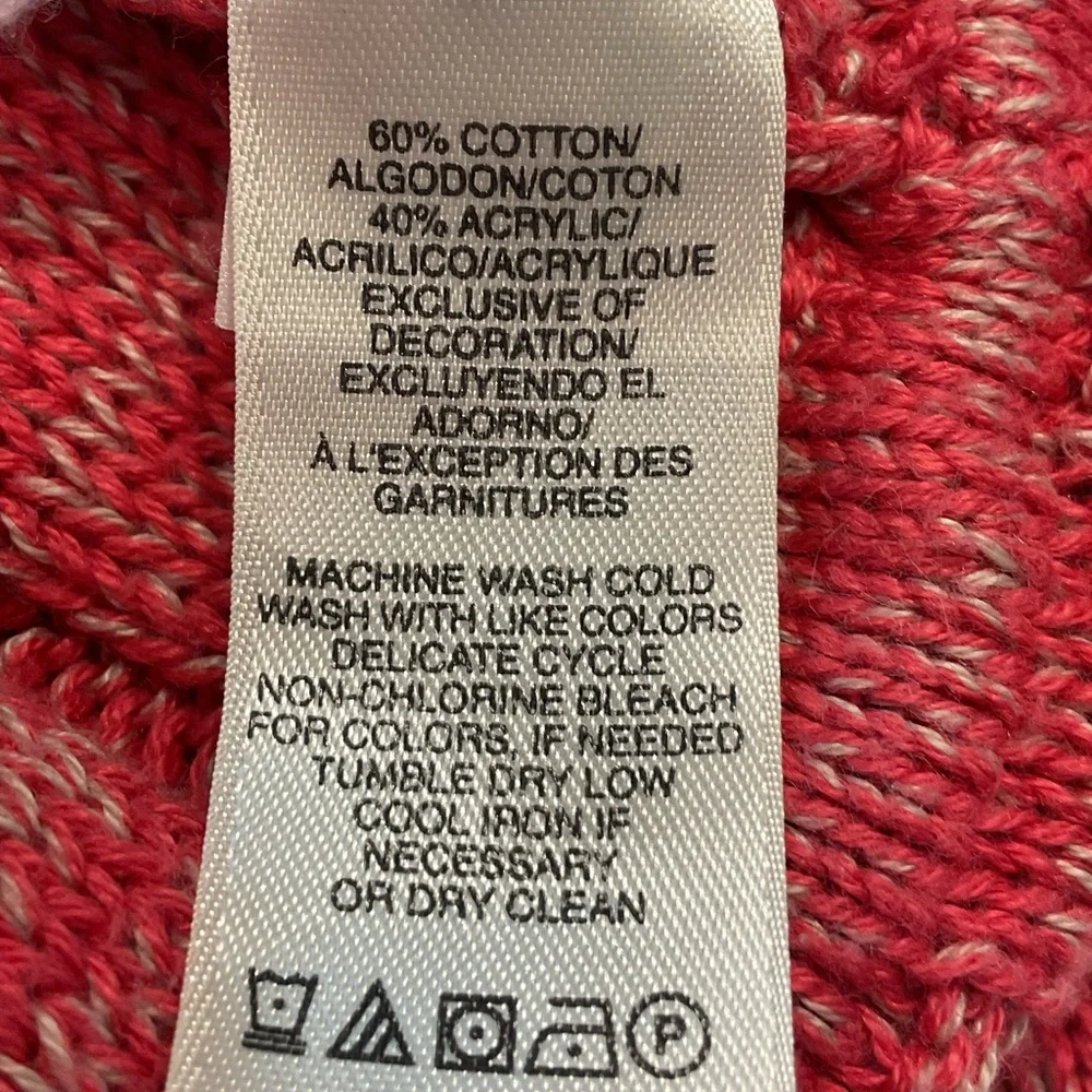DKNY  JEANS PETITE Y2K Coral/ Pink Knit Half-Zip Sweater - Picture 11 of 11